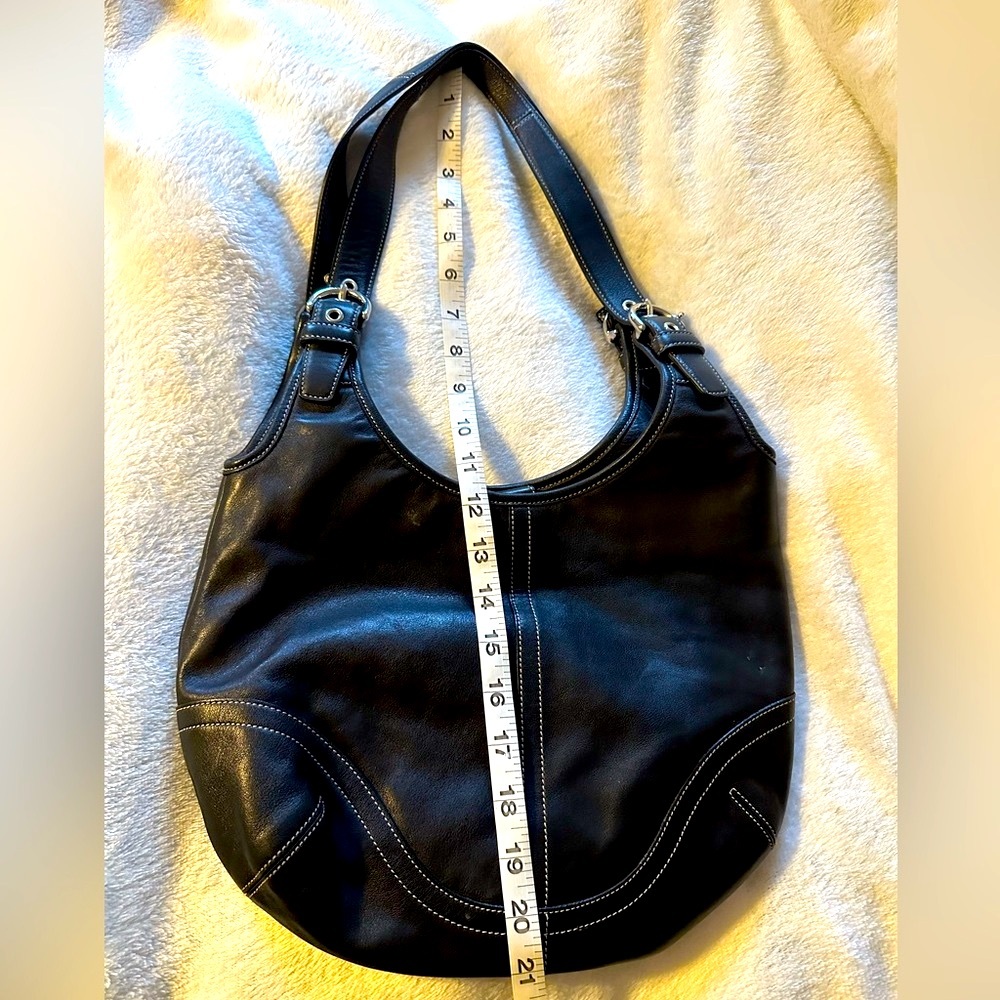 COACH Vintage Genuine Leather Bag Y2K Retro Purse Like New Handbag Black - Picture 12 of 13